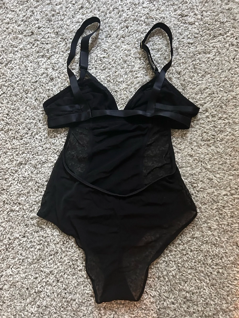 Balletcore Goth Whimsigoth Black Mesh Bodysuit